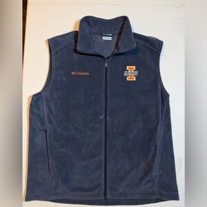 NCAA Illinois Fighting Illini Men’s Large Columbia Fleece Vest Full Zip Logo